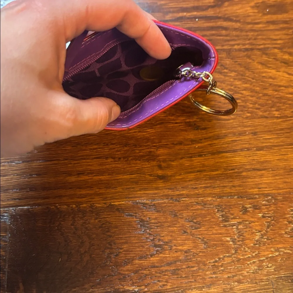 Kate Spade Glossy Red Wallet With Purple Accents - Picture 4 of 6